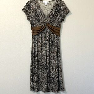 Rafael Animal Print Midi Dress Size Medium Like New
